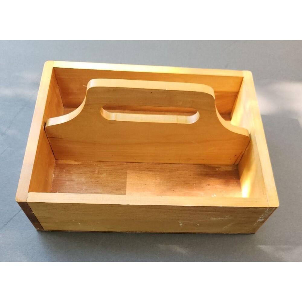 Handmade Wood Tool Box Handle Primitive Caddy Storage Hobby Crafts Art Picnic